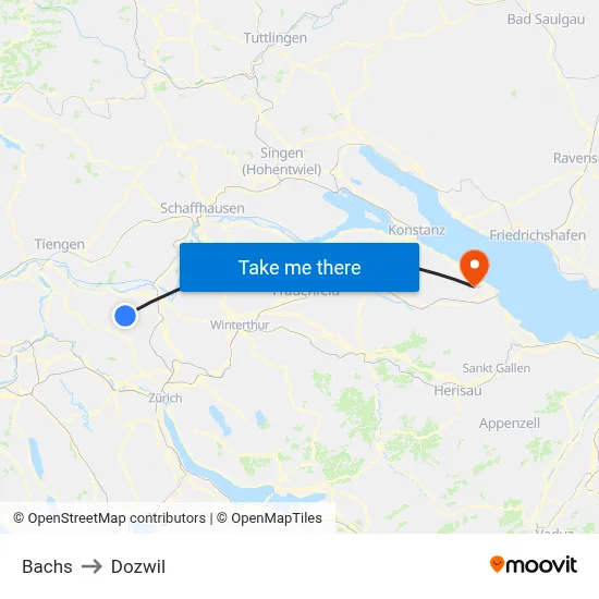 Bachs to Dozwil map