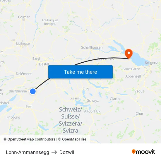 Lohn-Ammannsegg to Dozwil map