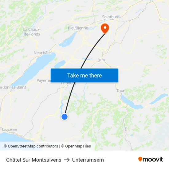 Châtel-Sur-Montsalvens to Unterramsern map