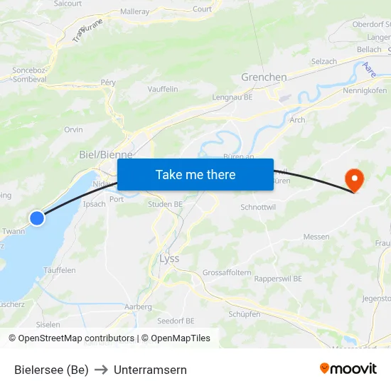 Bielersee (Be) to Unterramsern map