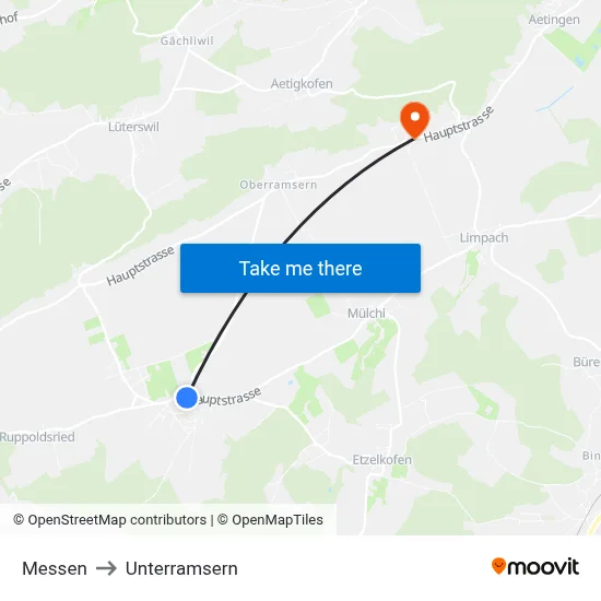 Messen to Unterramsern map