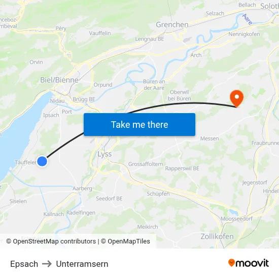 Epsach to Unterramsern map