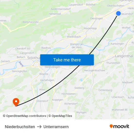 Niederbuchsiten to Unterramsern map