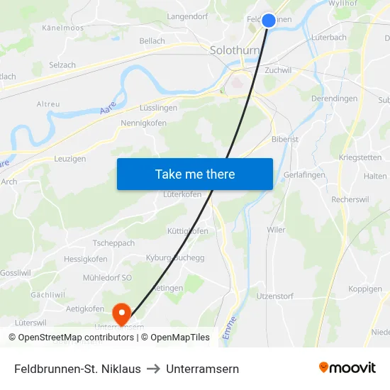 Feldbrunnen-St. Niklaus to Unterramsern map
