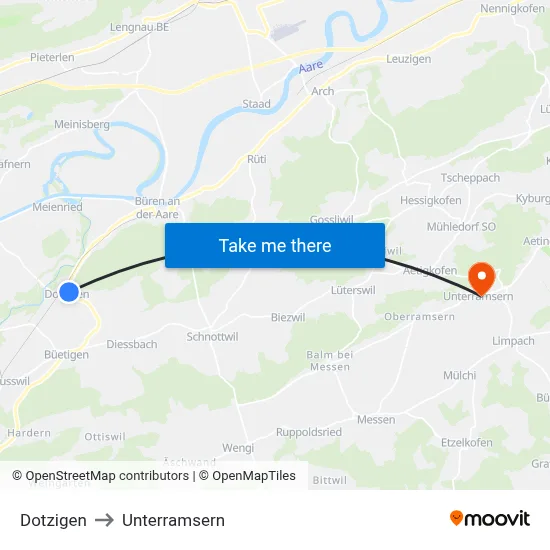 Dotzigen to Unterramsern map