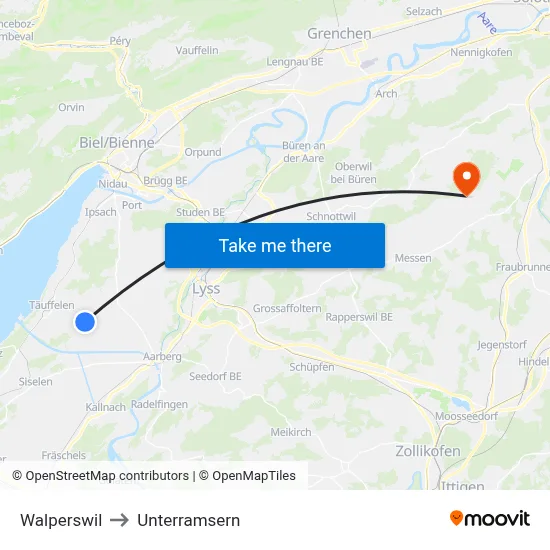 Walperswil to Unterramsern map