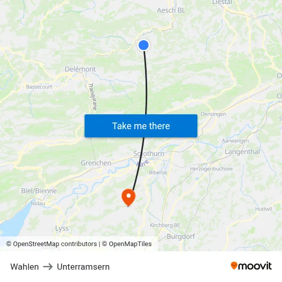 Wahlen to Unterramsern map