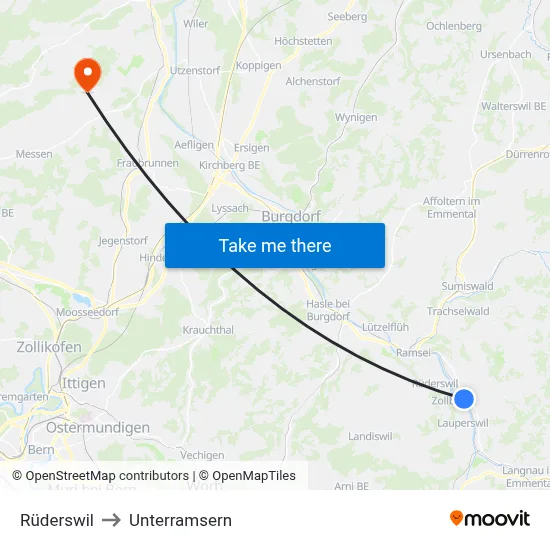 Rüderswil to Unterramsern map