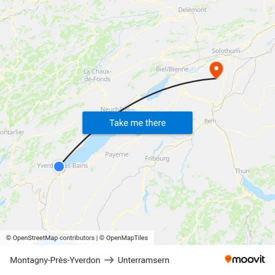 Montagny-Près-Yverdon to Unterramsern map