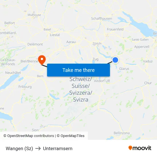 Wangen (Sz) to Unterramsern map