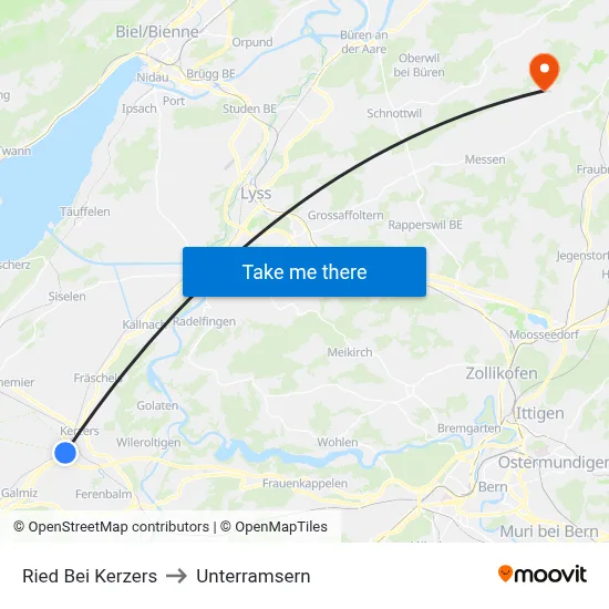 Ried Bei Kerzers to Unterramsern map
