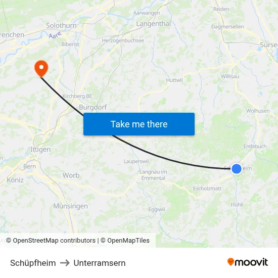 Schüpfheim to Unterramsern map