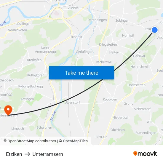 Etziken to Unterramsern map