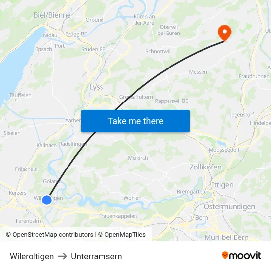 Wileroltigen to Unterramsern map