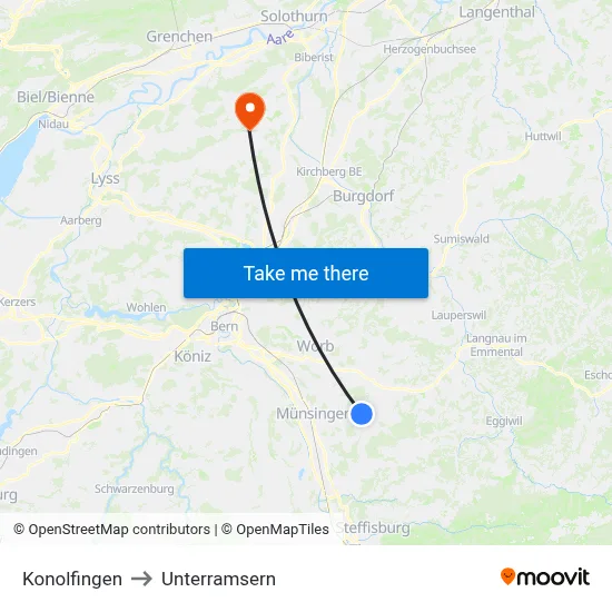 Konolfingen to Unterramsern map