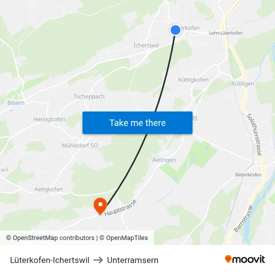 Lüterkofen-Ichertswil to Unterramsern map