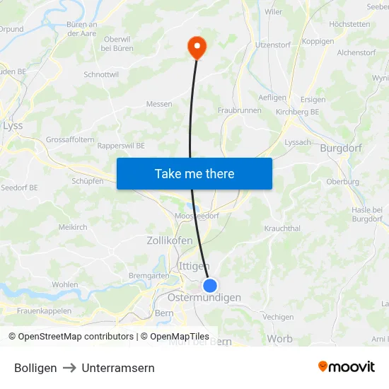 Bolligen to Unterramsern map
