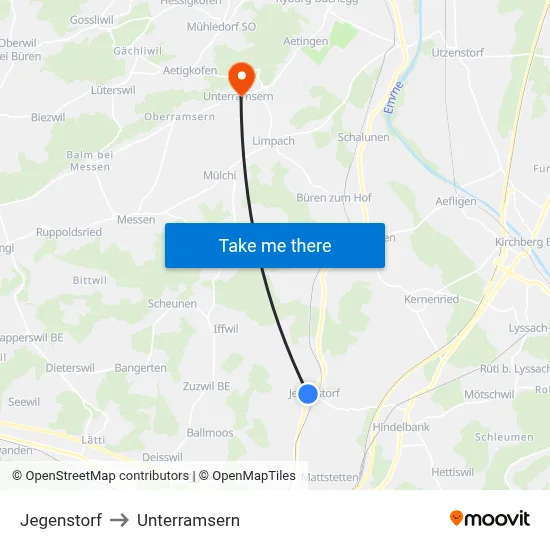 Jegenstorf to Unterramsern map