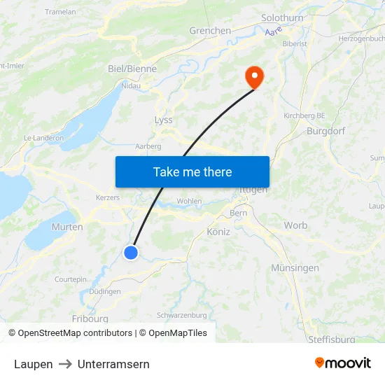 Laupen to Unterramsern map