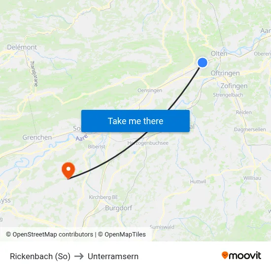 Rickenbach (So) to Unterramsern map