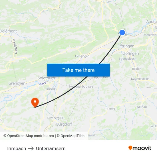 Trimbach to Unterramsern map