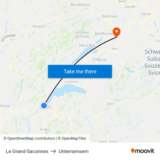 Le Grand-Saconnex to Unterramsern map