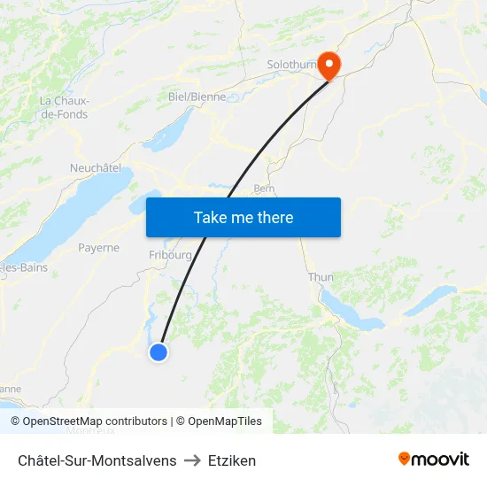 Châtel-Sur-Montsalvens to Etziken map