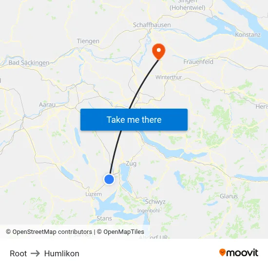 Root to Humlikon map