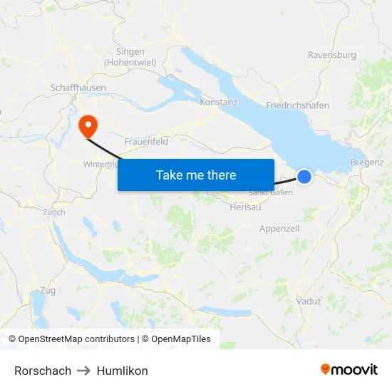 Rorschach to Humlikon map