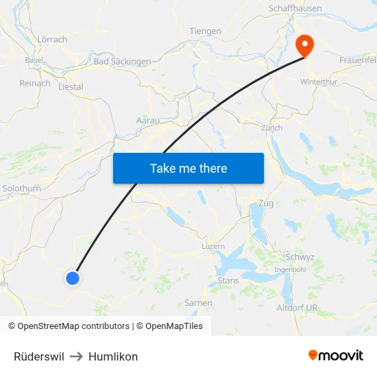 Rüderswil to Humlikon map