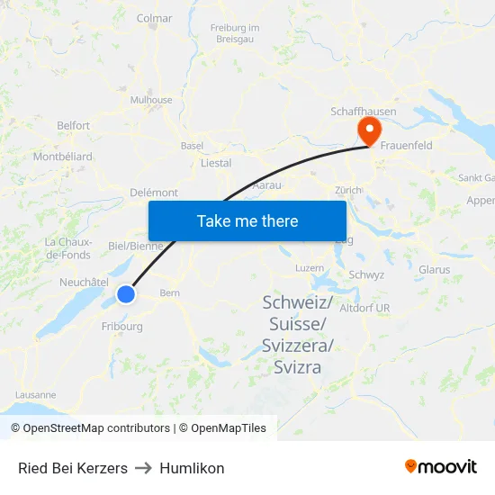 Ried Bei Kerzers to Humlikon map