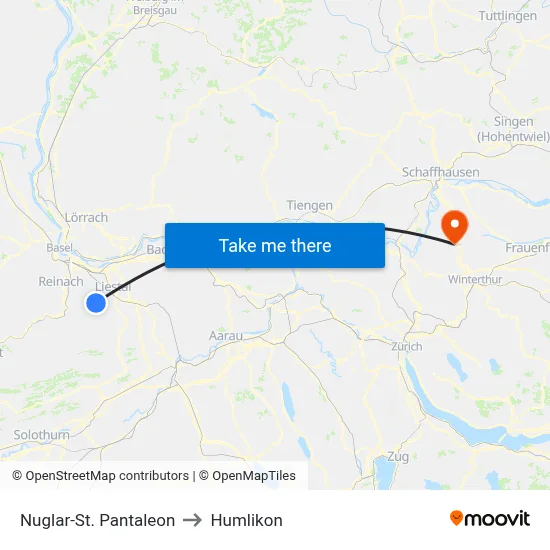 Nuglar-St. Pantaleon to Humlikon map