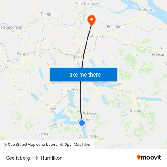 Seelisberg to Humlikon map