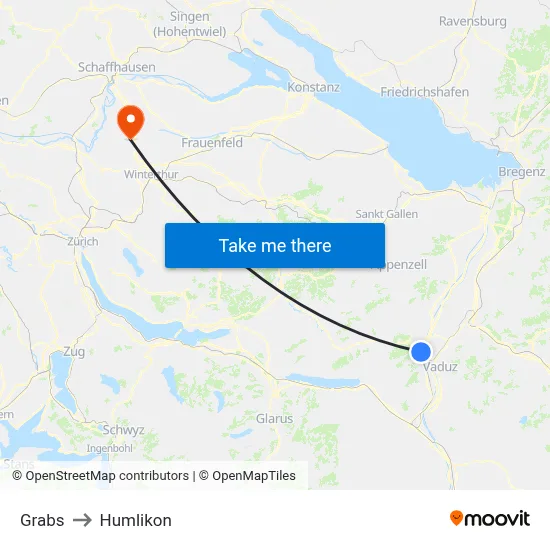Grabs to Humlikon map
