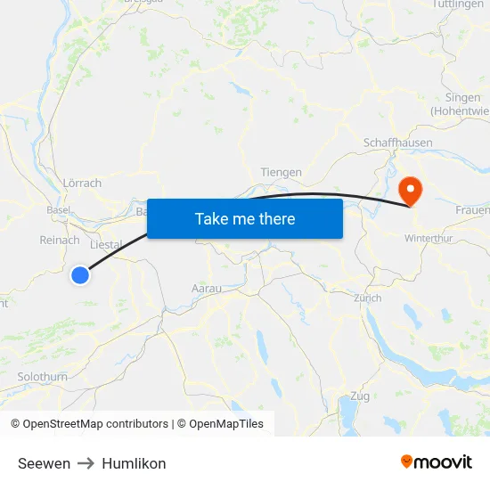 Seewen to Humlikon map