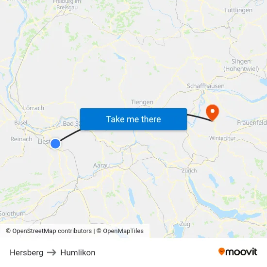 Hersberg to Humlikon map