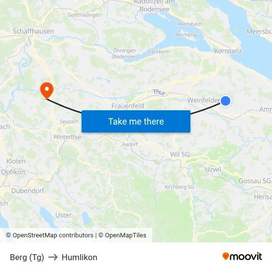 Berg (Tg) to Humlikon map