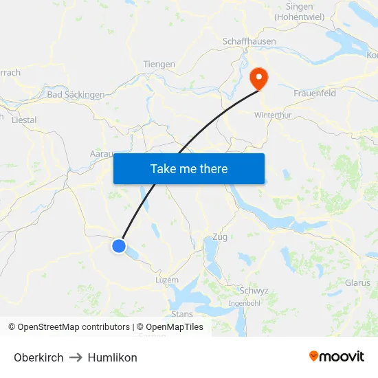 Oberkirch to Humlikon map
