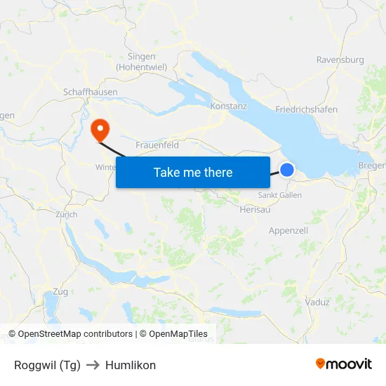 Roggwil (Tg) to Humlikon map