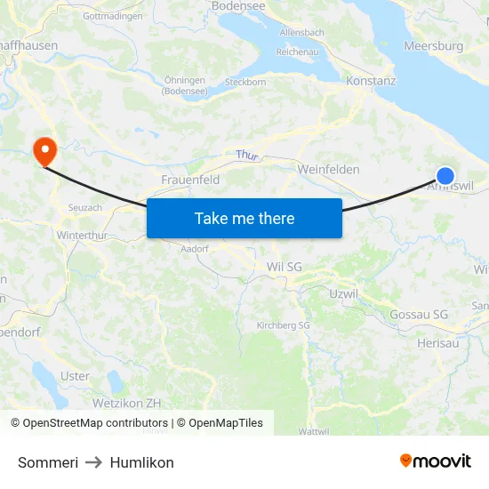 Sommeri to Humlikon map