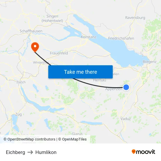 Eichberg to Humlikon map