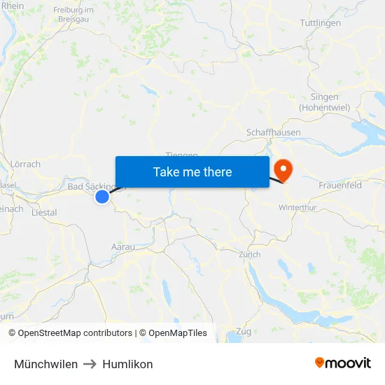 Münchwilen to Humlikon map