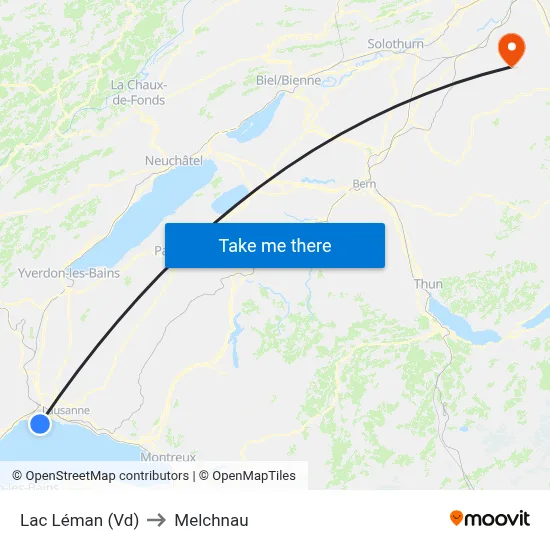 Lac Léman (Vd) to Melchnau map