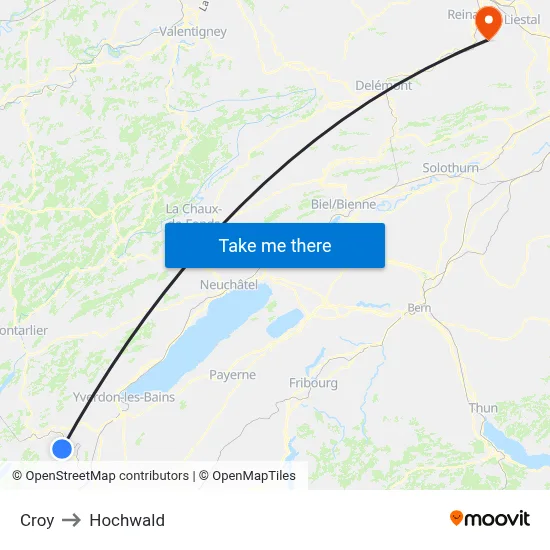 Croy to Hochwald map