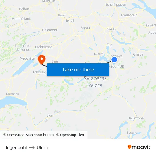 Ingenbohl to Ulmiz map