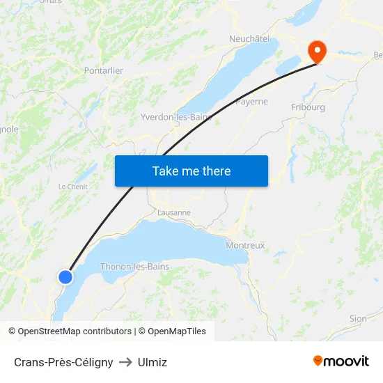 Crans-Près-Céligny to Ulmiz map