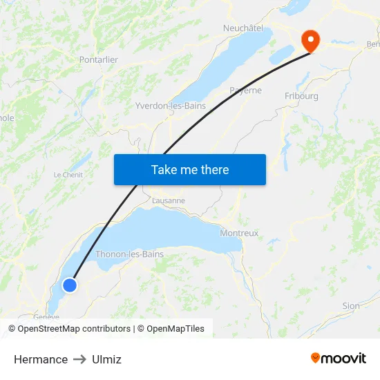 Hermance to Ulmiz map