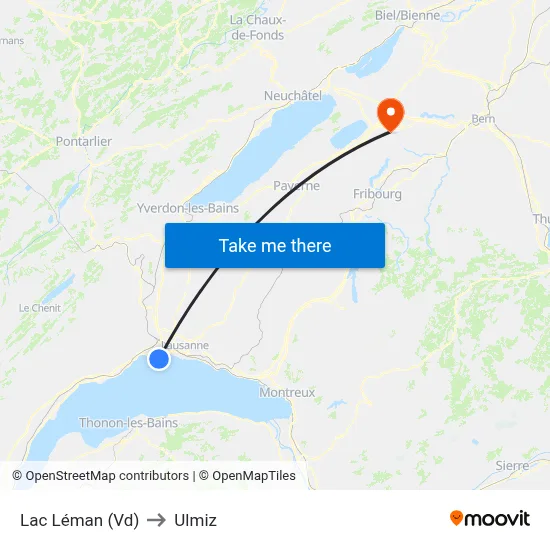 Lac Léman (Vd) to Ulmiz map