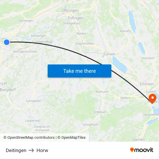 Deitingen to Horw map