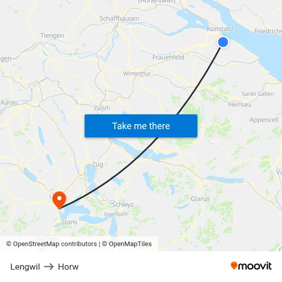 Lengwil to Horw map